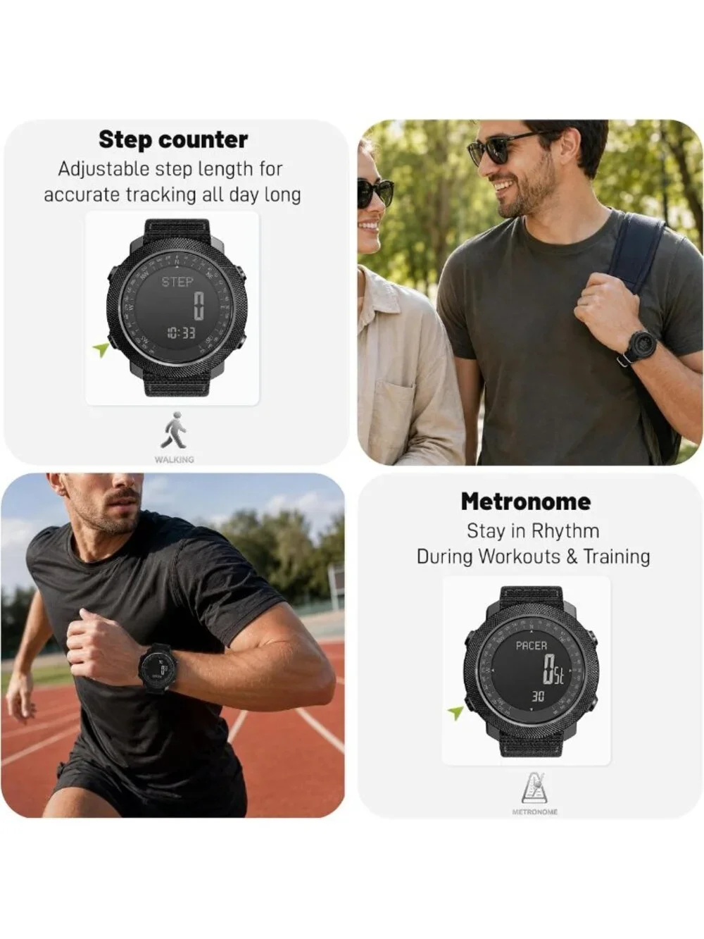 Men's Military Tactical Digital Watch - 50mm Large Face, Waterproof, Sporty